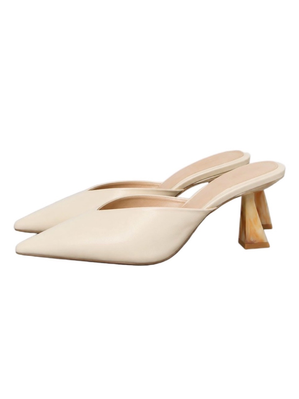 Zara Pointed-Toe Leather Mules